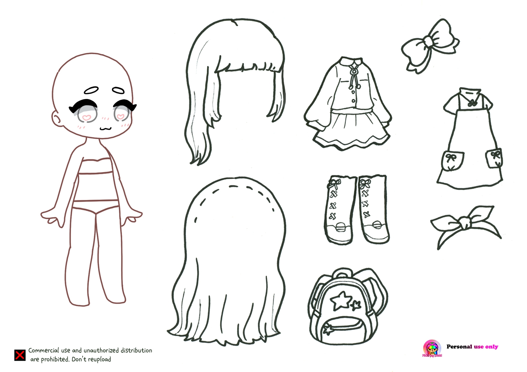 Gacha Life Printable Coloring Pages