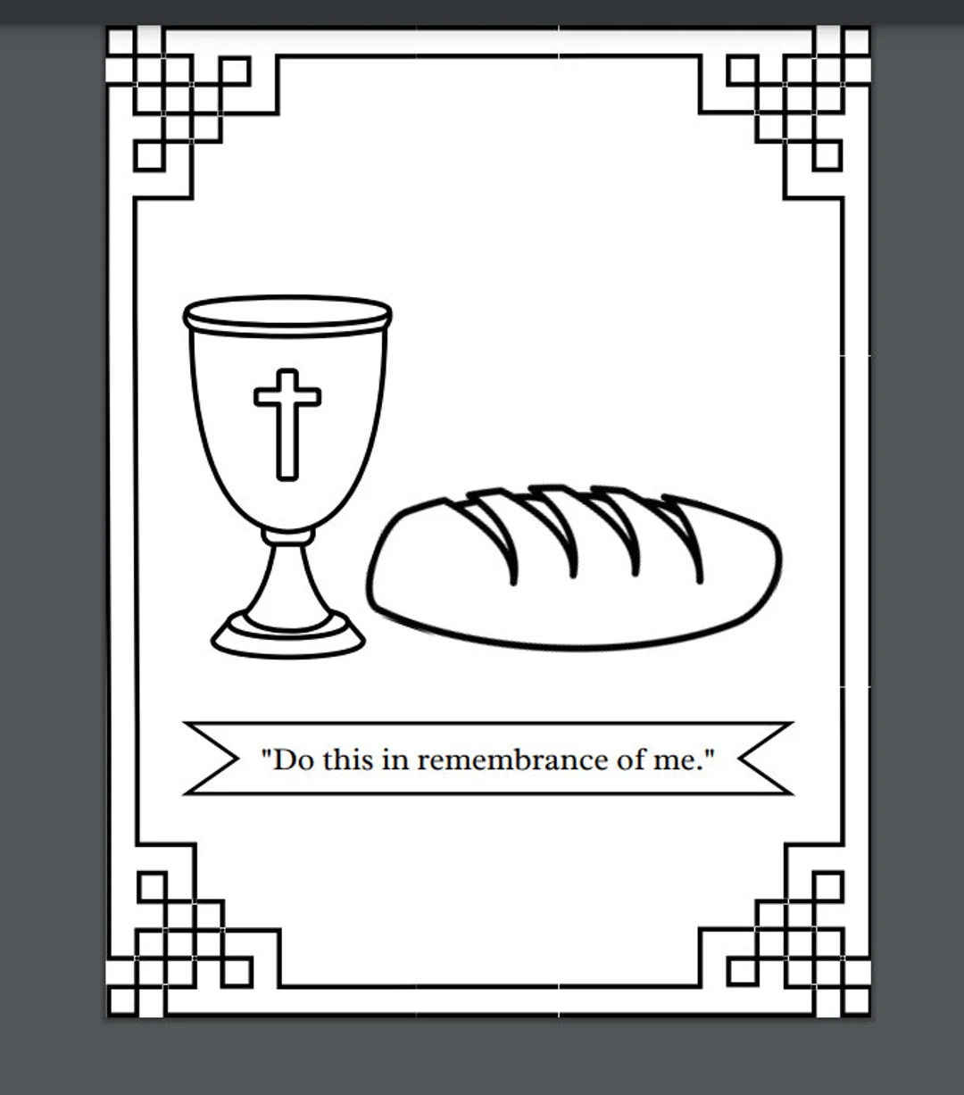 Communion Elements Children s Coloring Page Etsy