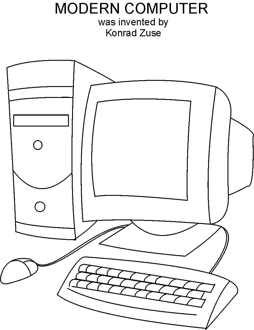 Computer Coloring Printable Page Computer Coloring Printable Page