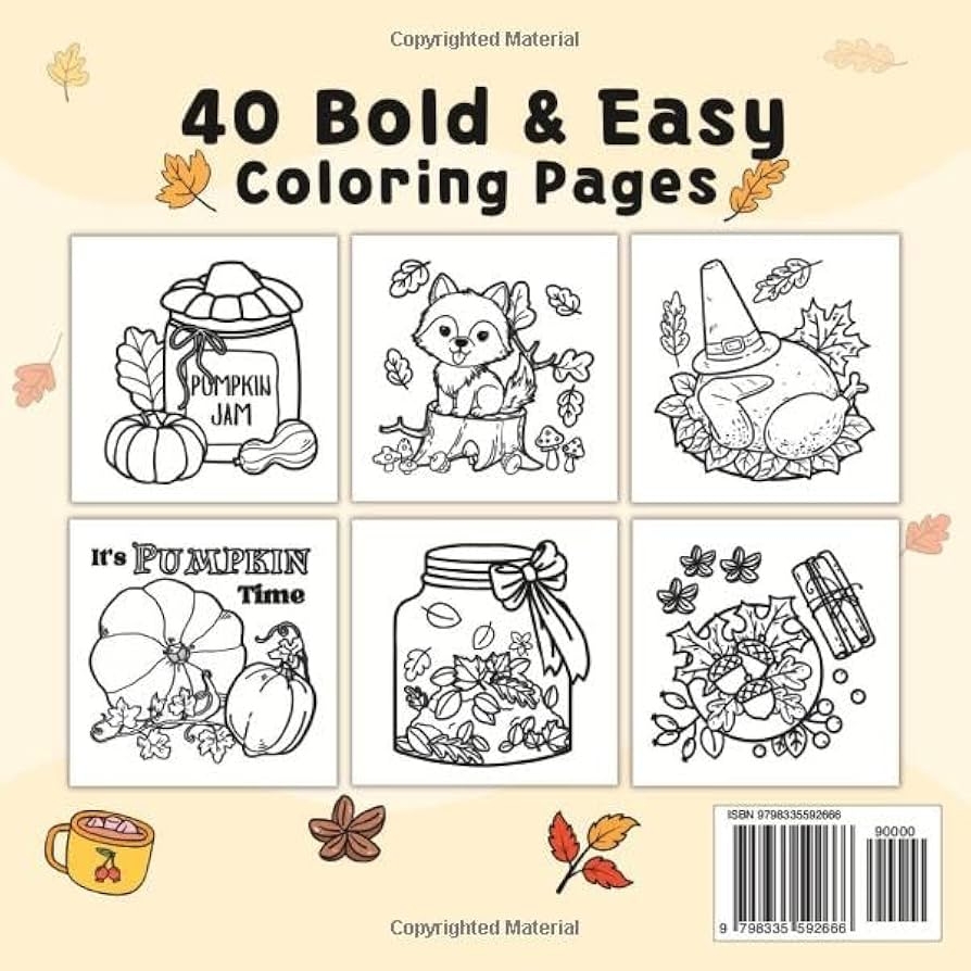 Cozy Autumn Coloring Book Bold Easy Simple Cute Pictures With Warm And Hygge Fall Inspired Designs For Stress Relief And Relaxation Holiday Annie Amazon de B cher