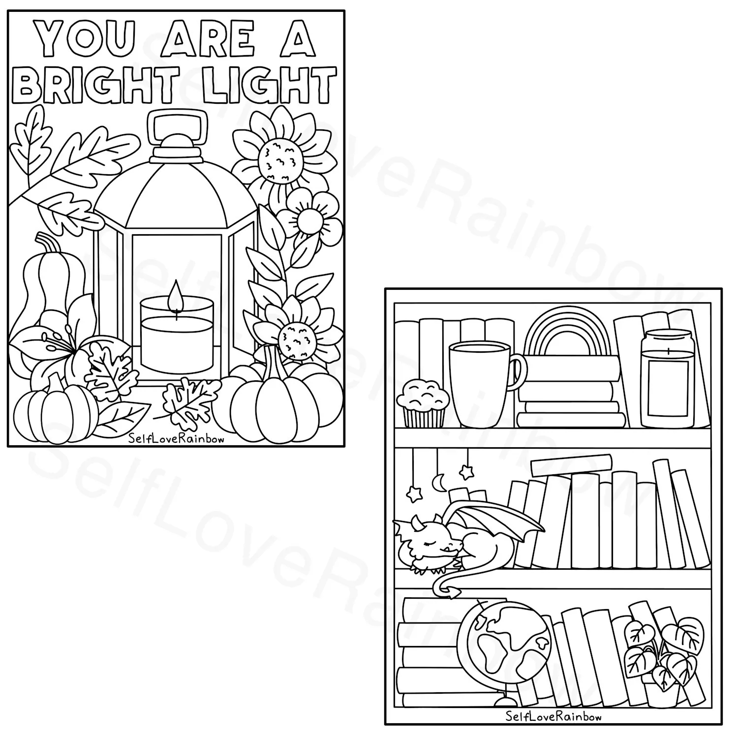 Cozy Hygge Coloring Pages Printable Hand Drawn Fall Themed L Digital Coloringbook Cute Printable Sheets PDF Self Care Comfort