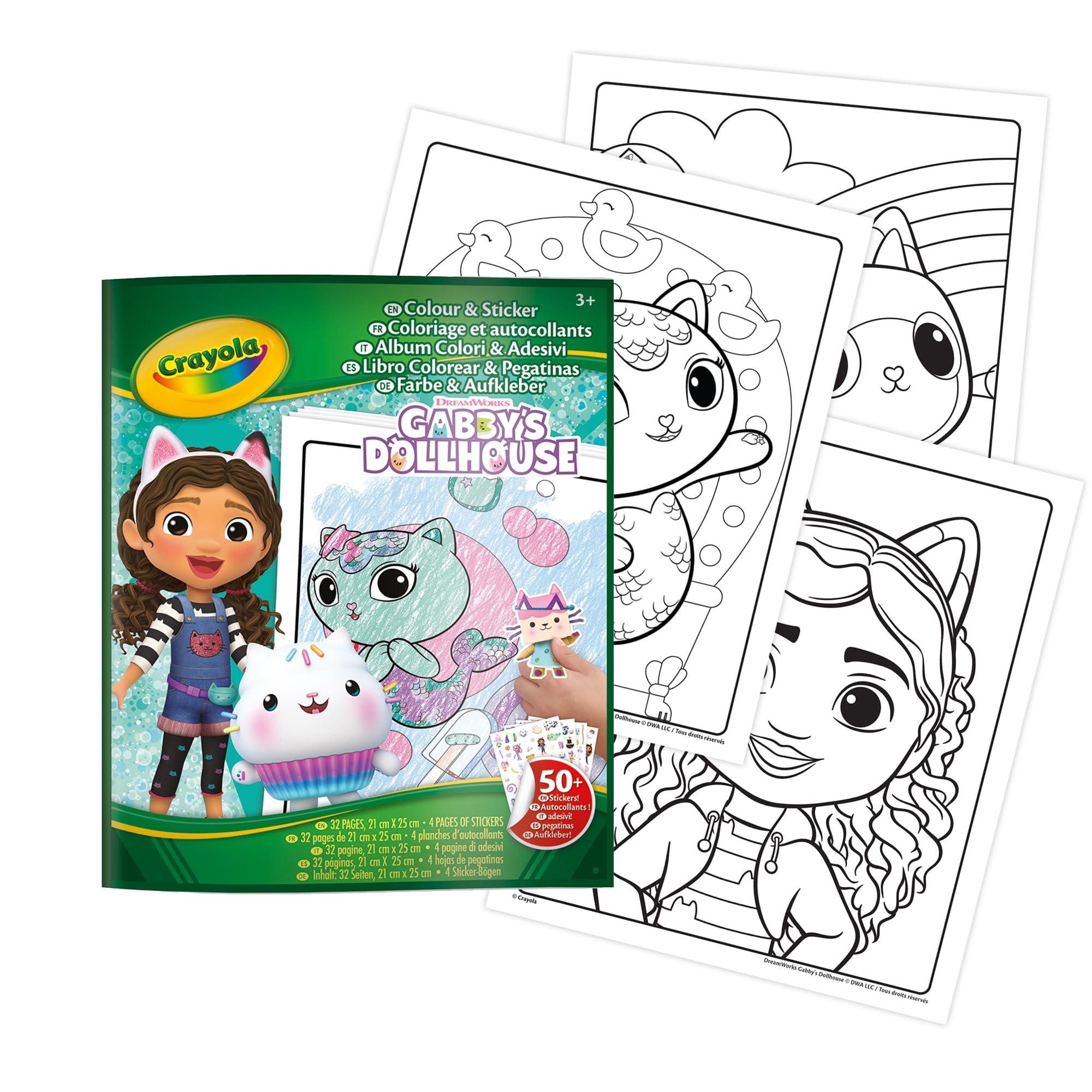 CRAYOLA Colouring Book With Stickers 32 Pages And 4 Sticker Sheets On The Theme Gabby s Dollhouse 04 7025G Amazon de Toys