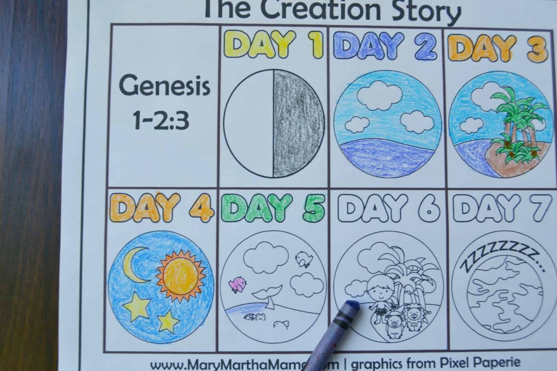 Creation Coloring Pages Mary Martha Mama Creation Coloring Pages Mary Martha Mama