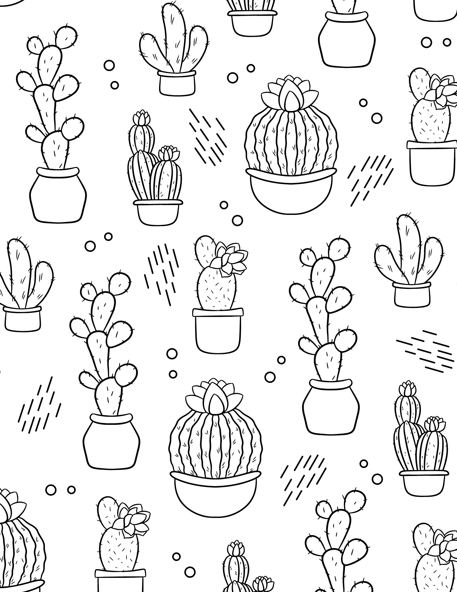 Free Cactus Coloring Pages