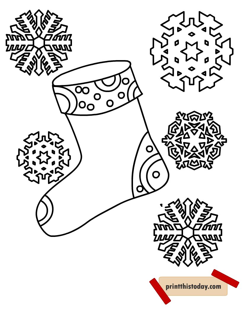 Stocking Printable Coloring Pages