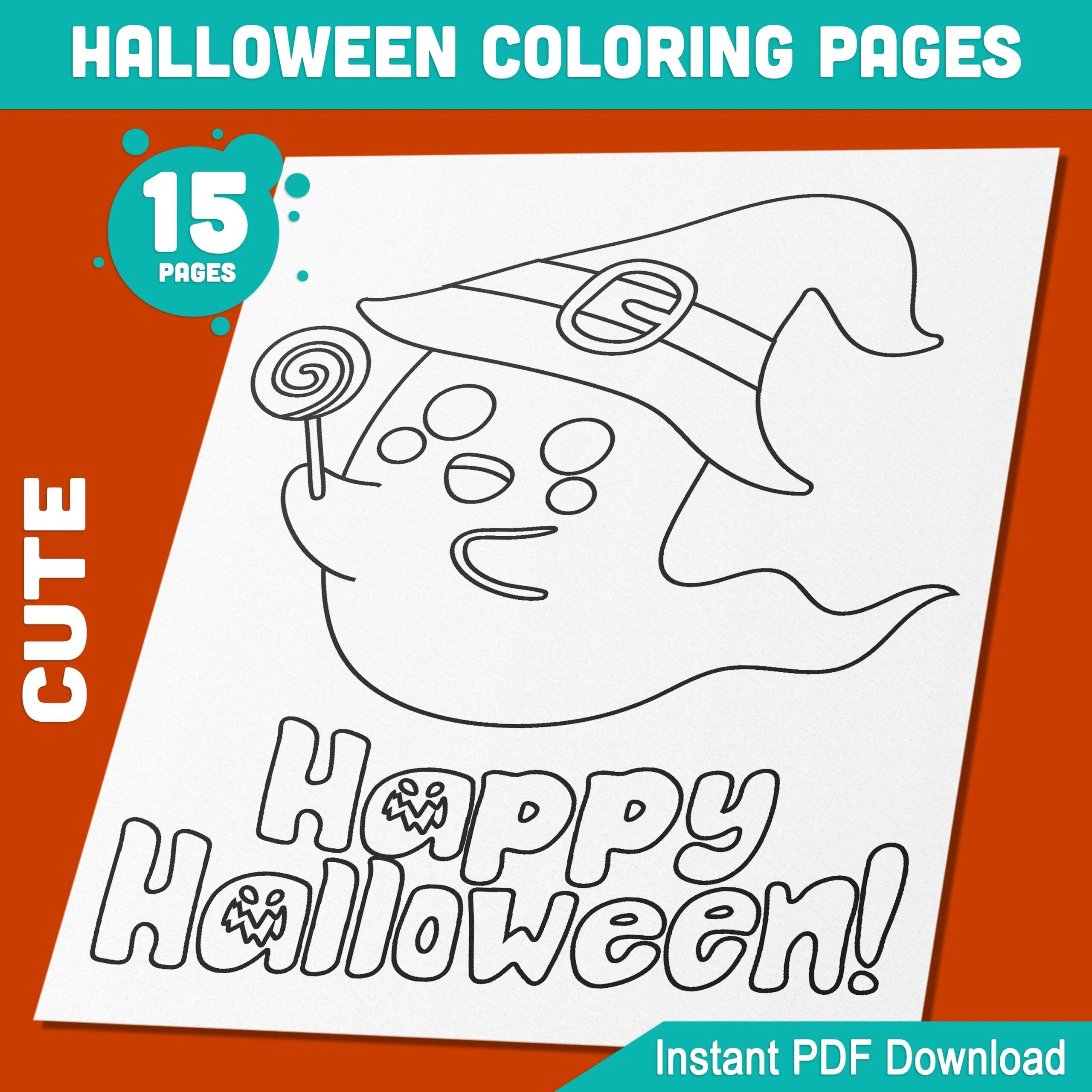 Cute Halloween Coloring Book 15 High resolution PDF Pages Cute Halloween Coloring Book 15 High resolution PDF Pages