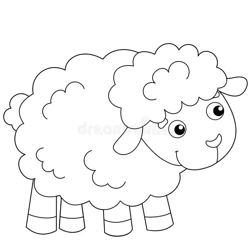 Cute Lamb Coloring Page Stock Illustrations 468 Cute Lamb 