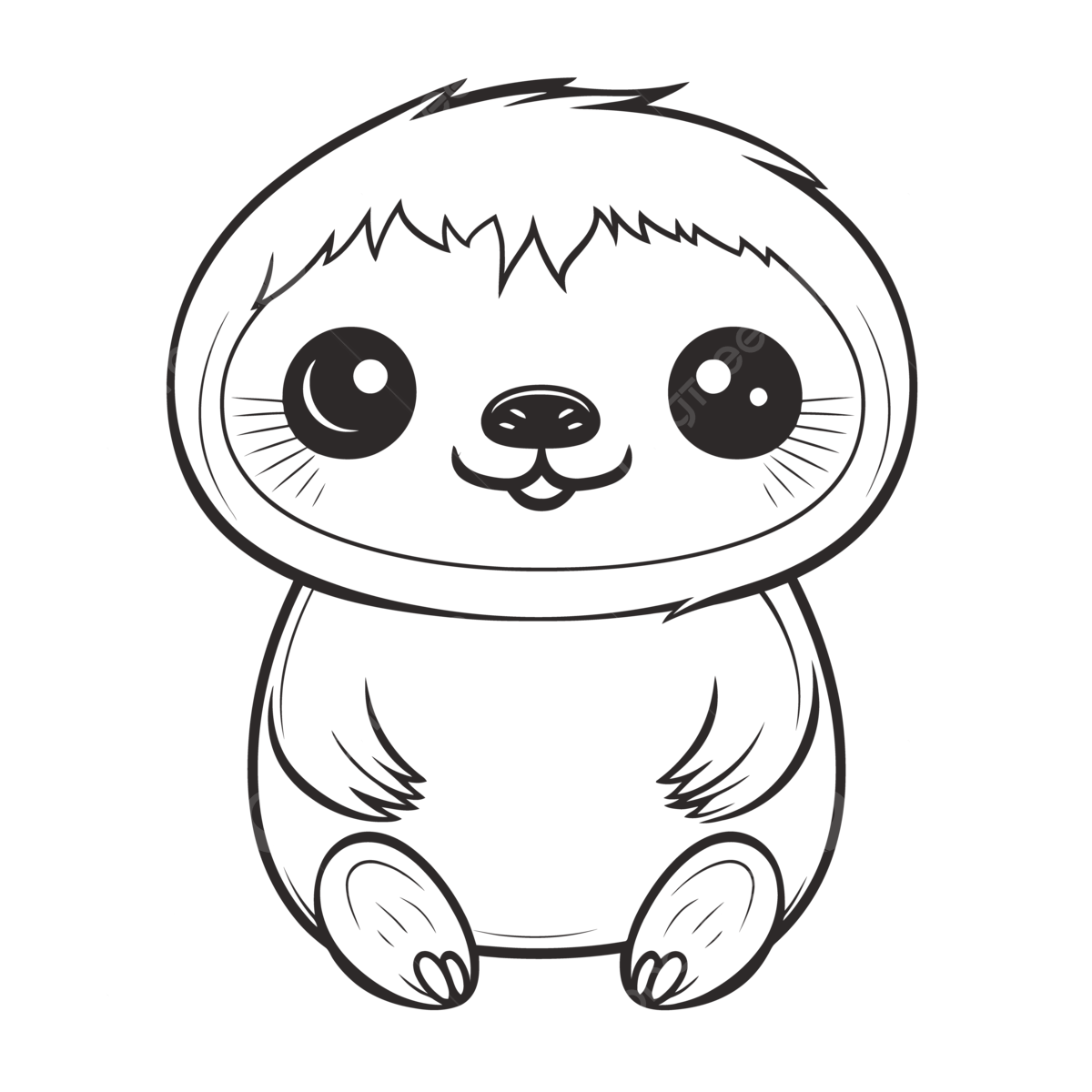 Cute Sloth Coloring Pages Free Coloring Outline Sketch Drawing Vector Wing Drawing Ring Drawing Color Drawing PNG And Vector With Transparent Background For Free Download