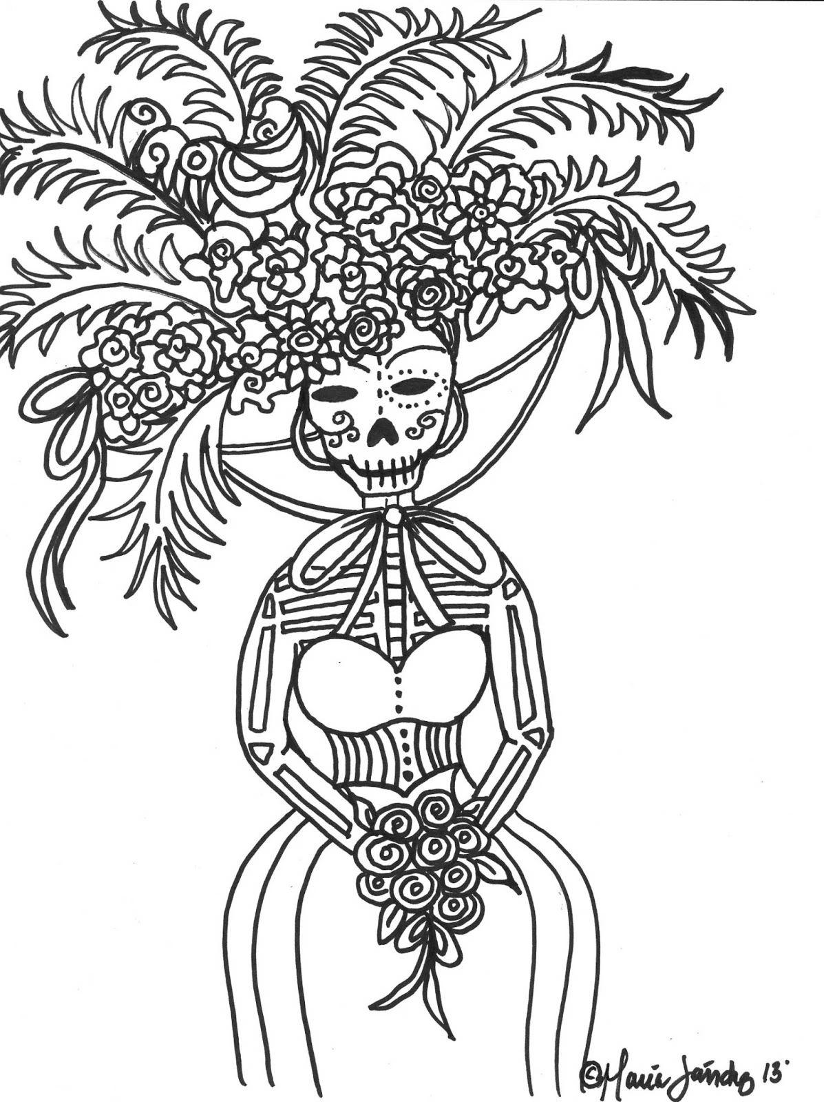 Day Of The Dead 60148 Holidays And Special Occasions Free Printable Coloring Pages