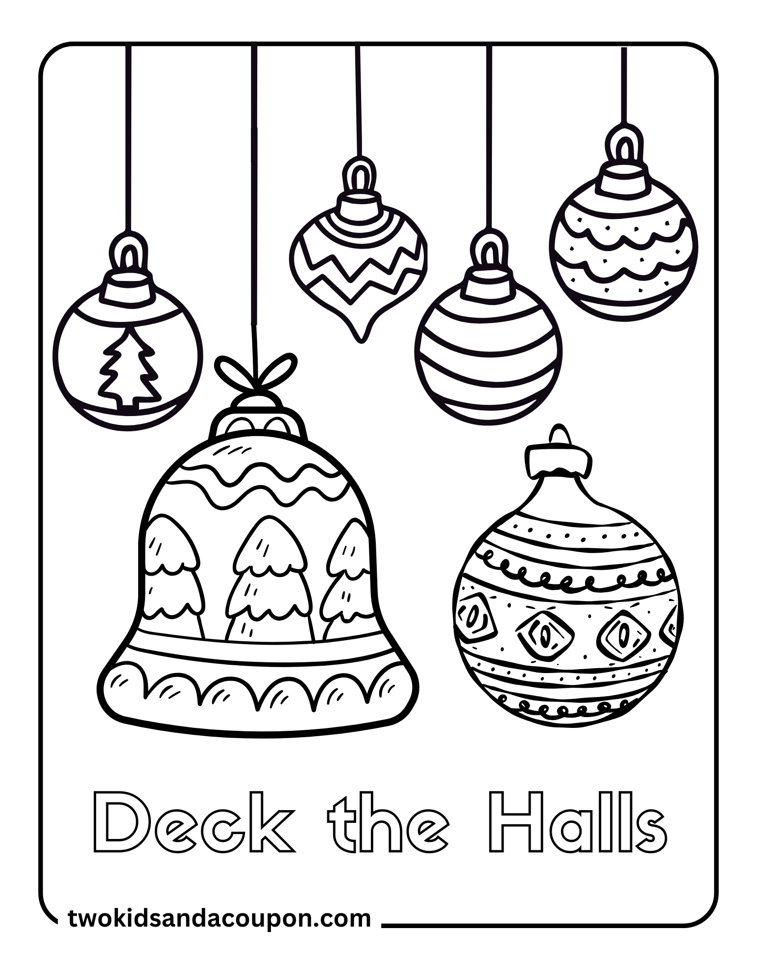 Deck The Halls With 8 Christmas Ornament Coloring Pages
