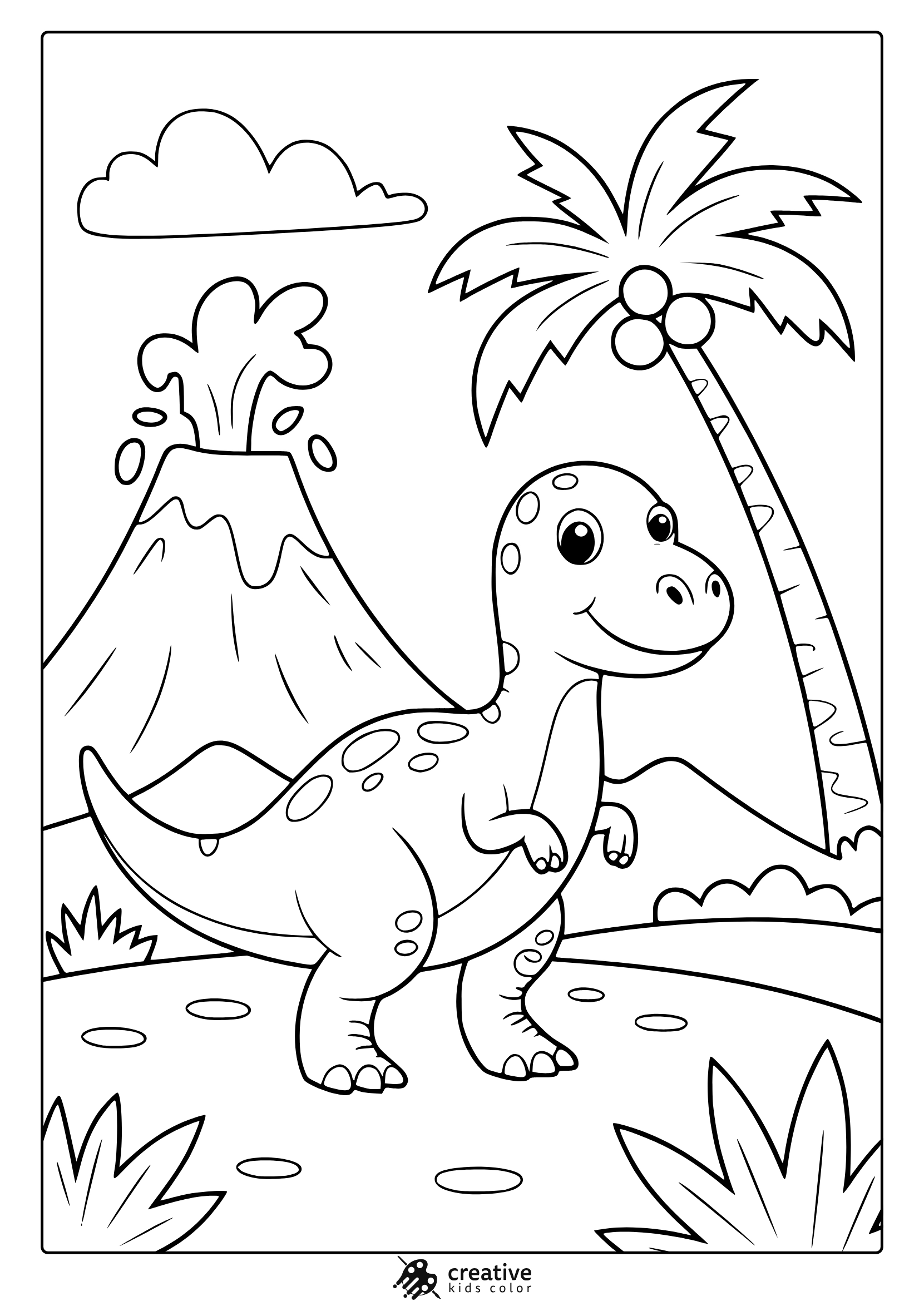 Easy Printable Dinosaur Coloring Pages