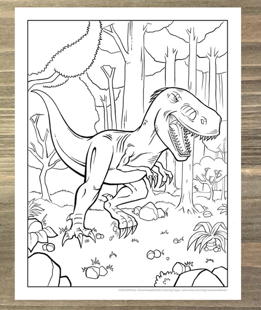 Dinosaur Tyrannosaurus T rex Coloring Page Downloadable PDF File Etsy UK Dinosaur Tyrannosaurus T rex Coloring Page Downloadable PDF File Etsy UK