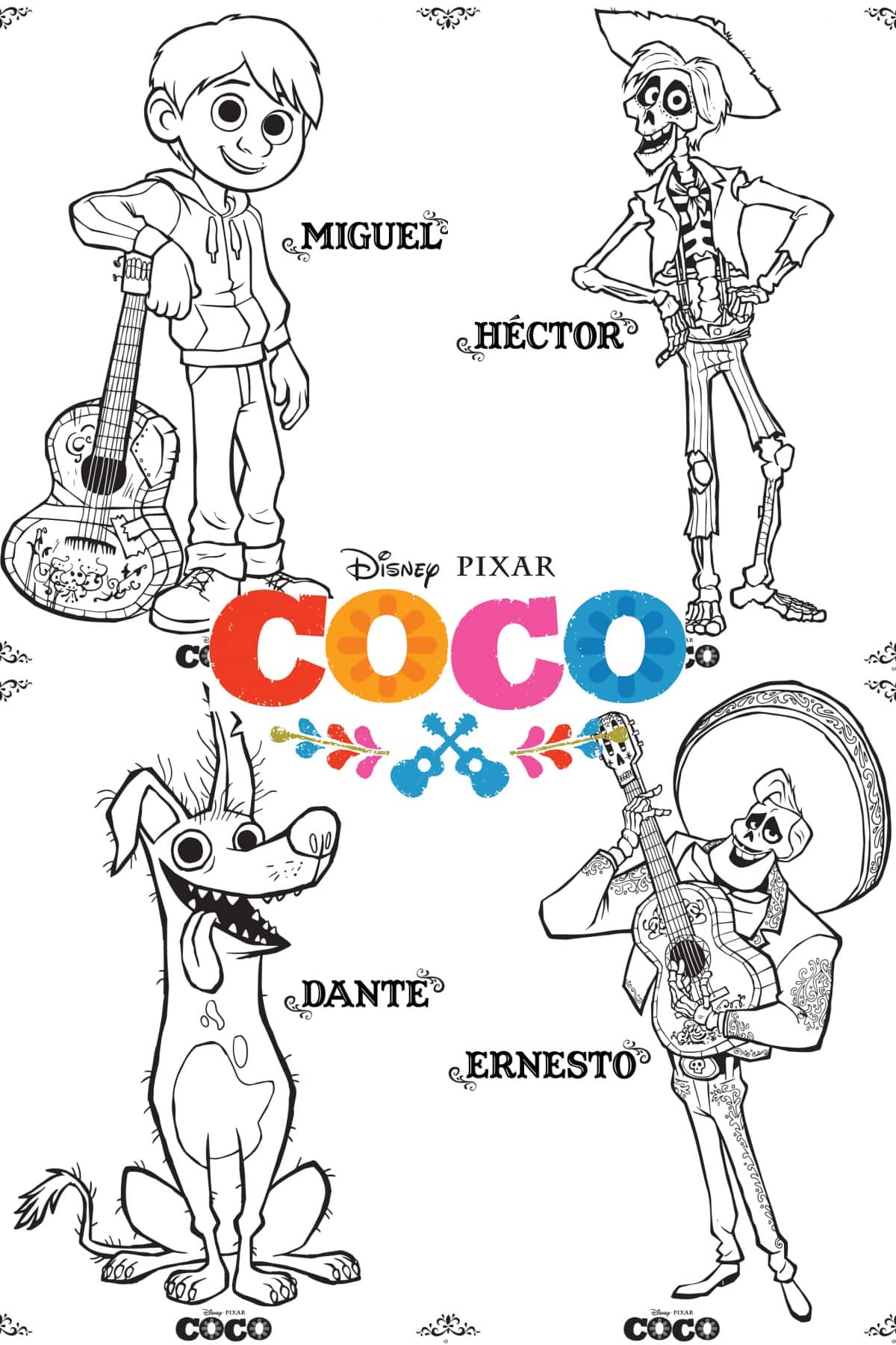 Coco Coloring Pages Printable Coco Coloring Pages Printable