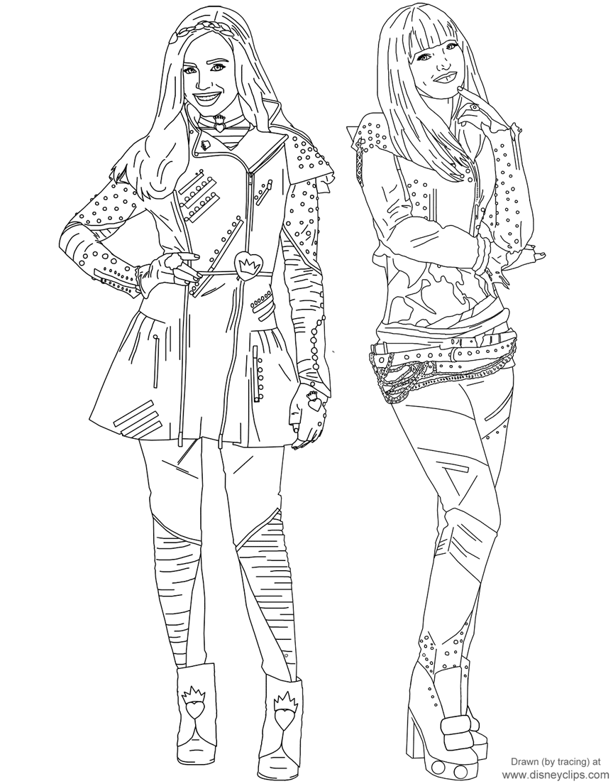 Disney s Descendants 2 Printable Coloring Pages Disneyclips
