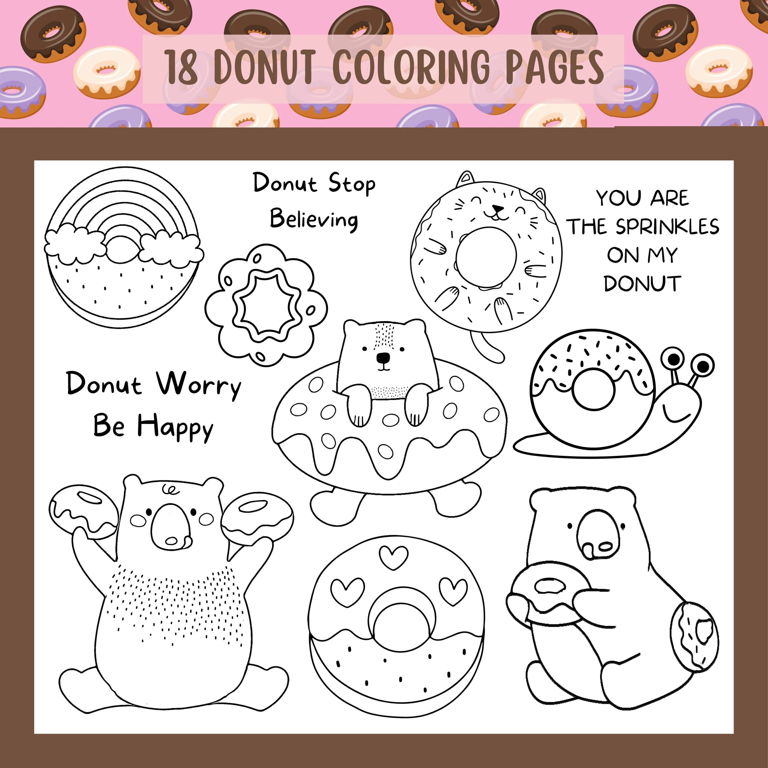 Donut Coloring Pages For Girls And Boys 18 Colouring Sheets Printable Color Pages Kids Coloring Sheets Instant Download Etsy Donut Coloring Pages For Girls And Boys 18 Colouring Sheets Printable Color Pages Kids Coloring Sheets Instant Download Etsy