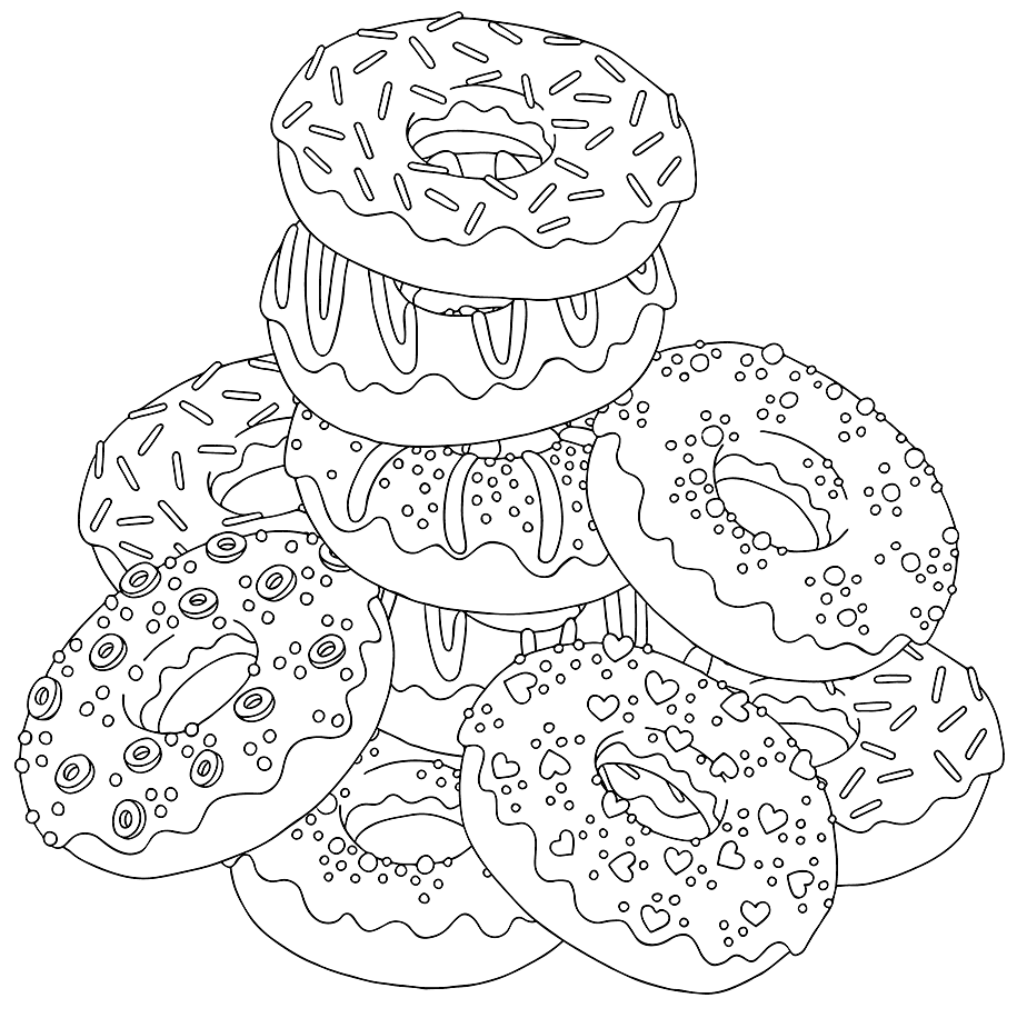 Donut Coloring Pages Printable Coloring Pages FREE Donut Coloring Pages Printable Coloring Pages FREE