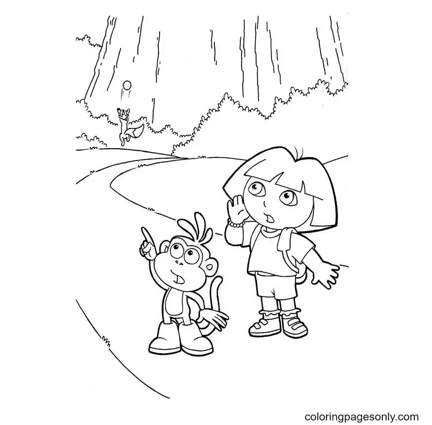 Dora The Explorer Coloring Pages To Print Free Printable Coloring Pages
