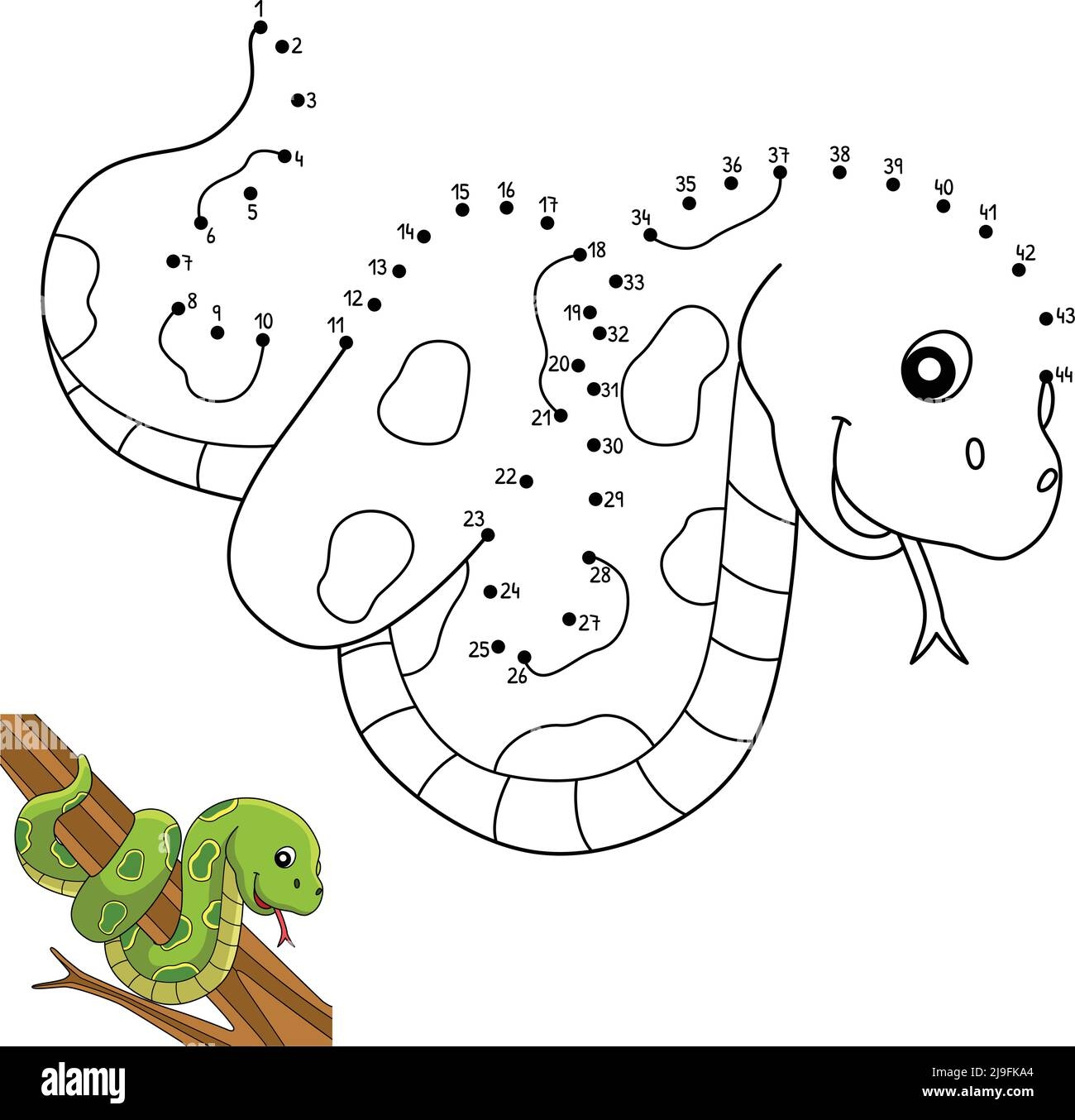 Dot To Dot Snake Animal Coloring Page For Kids Stock Vector Image Art Alamy Dot To Dot Snake Animal Coloring Page For Kids Stock Vector Image Art Alamy
