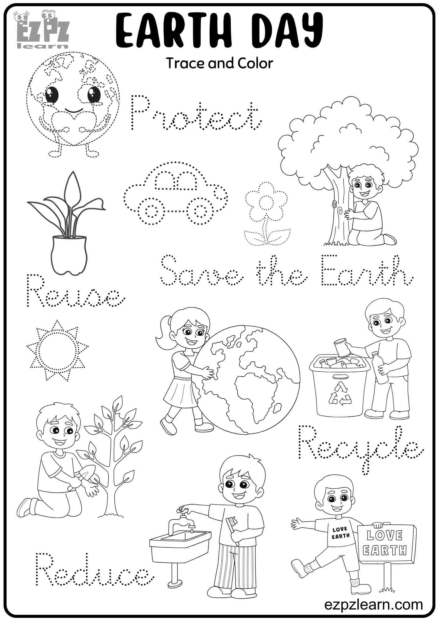 Free Earth Day Coloring Pages Printables