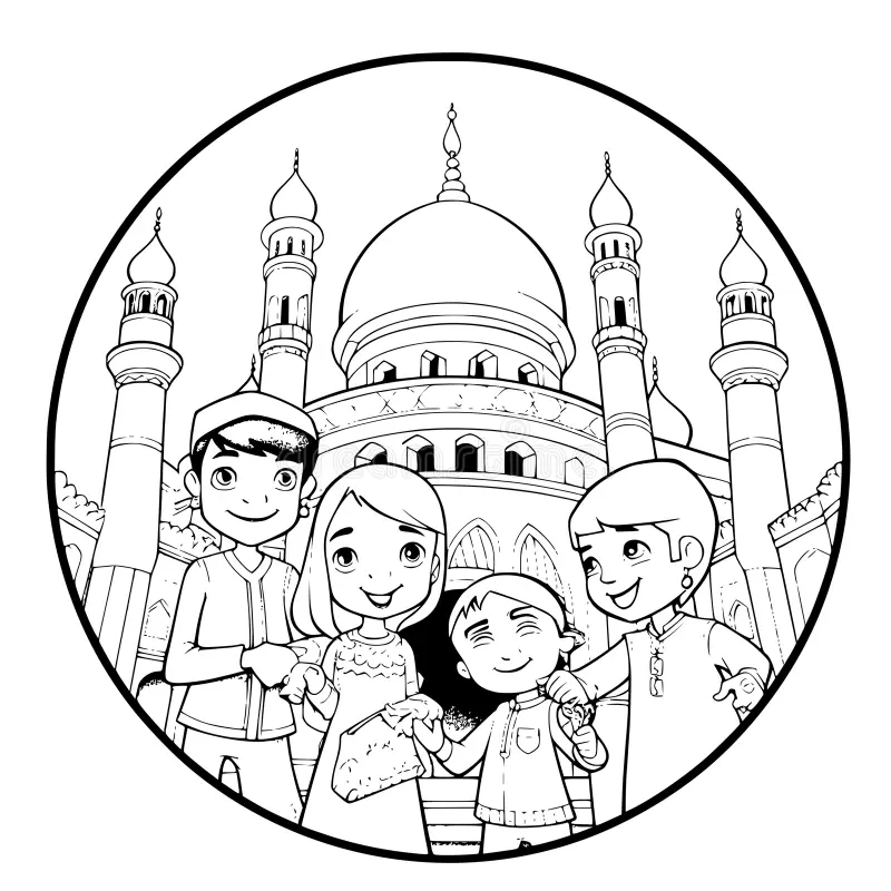 Eid Mubarak Coloring Page For Kids Stock Vector Illustration Of Sheet Page 319160188 Eid Mubarak Coloring Page For Kids Stock Vector Illustration Of Sheet Page 319160188