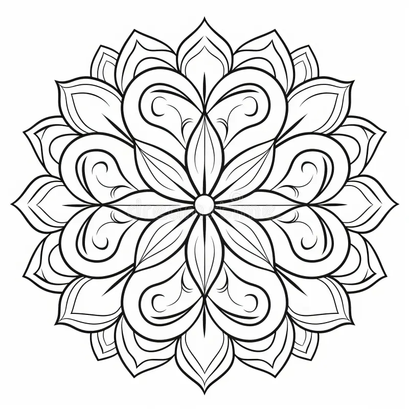 Elegant Mandala Coloring Pages Free Printable Zen Coloring Page For Adults Stock Illustration Illustration Of Cildo Practice 300848630