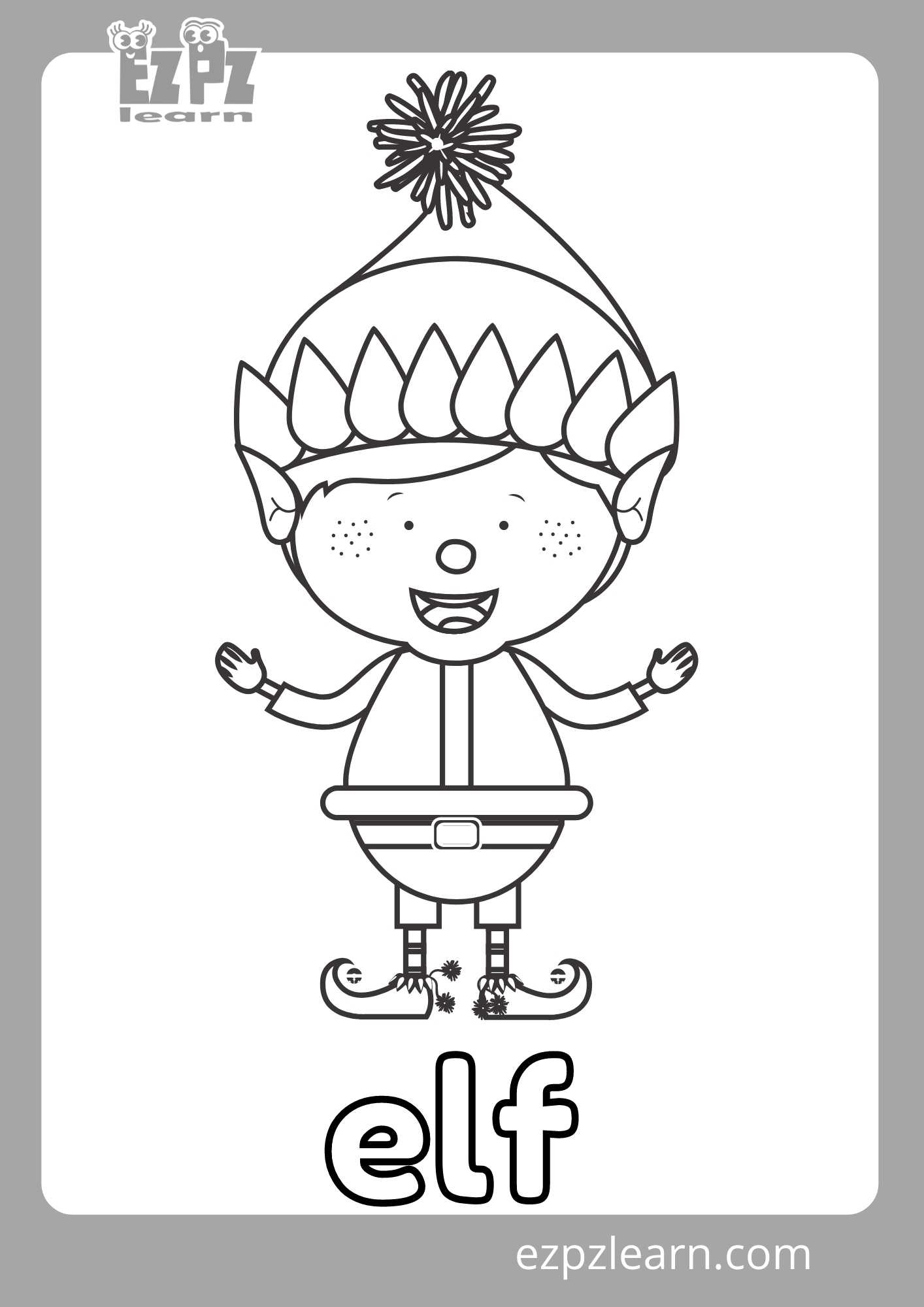 Elf Coloring Page Ezpzlearn Elf Coloring Page Ezpzlearn