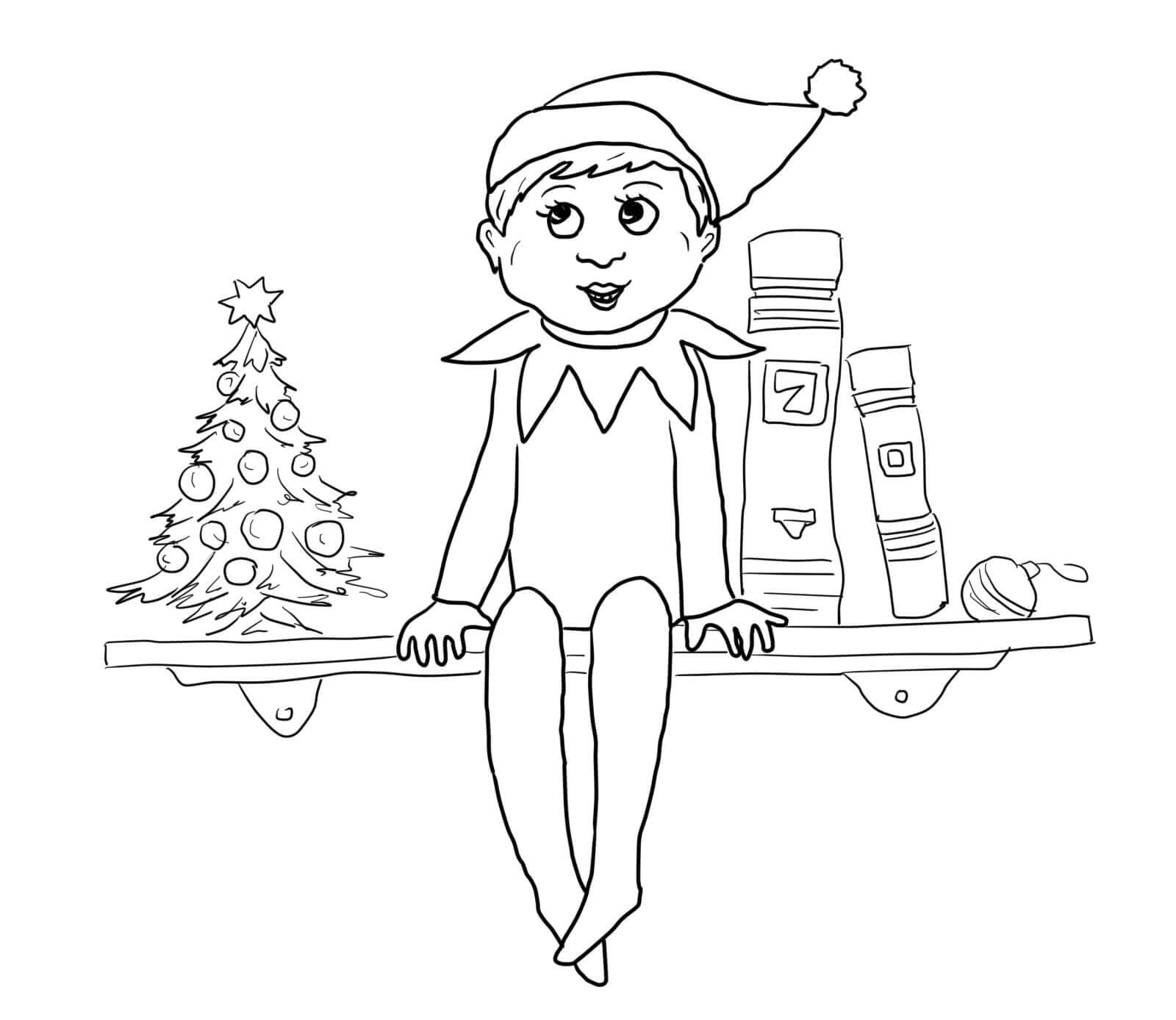 Elf On The Shelf Free For Kids Coloring Page Download Print Or Color Online For Free Elf On The Shelf Free For Kids Coloring Page Download Print Or Color Online For Free