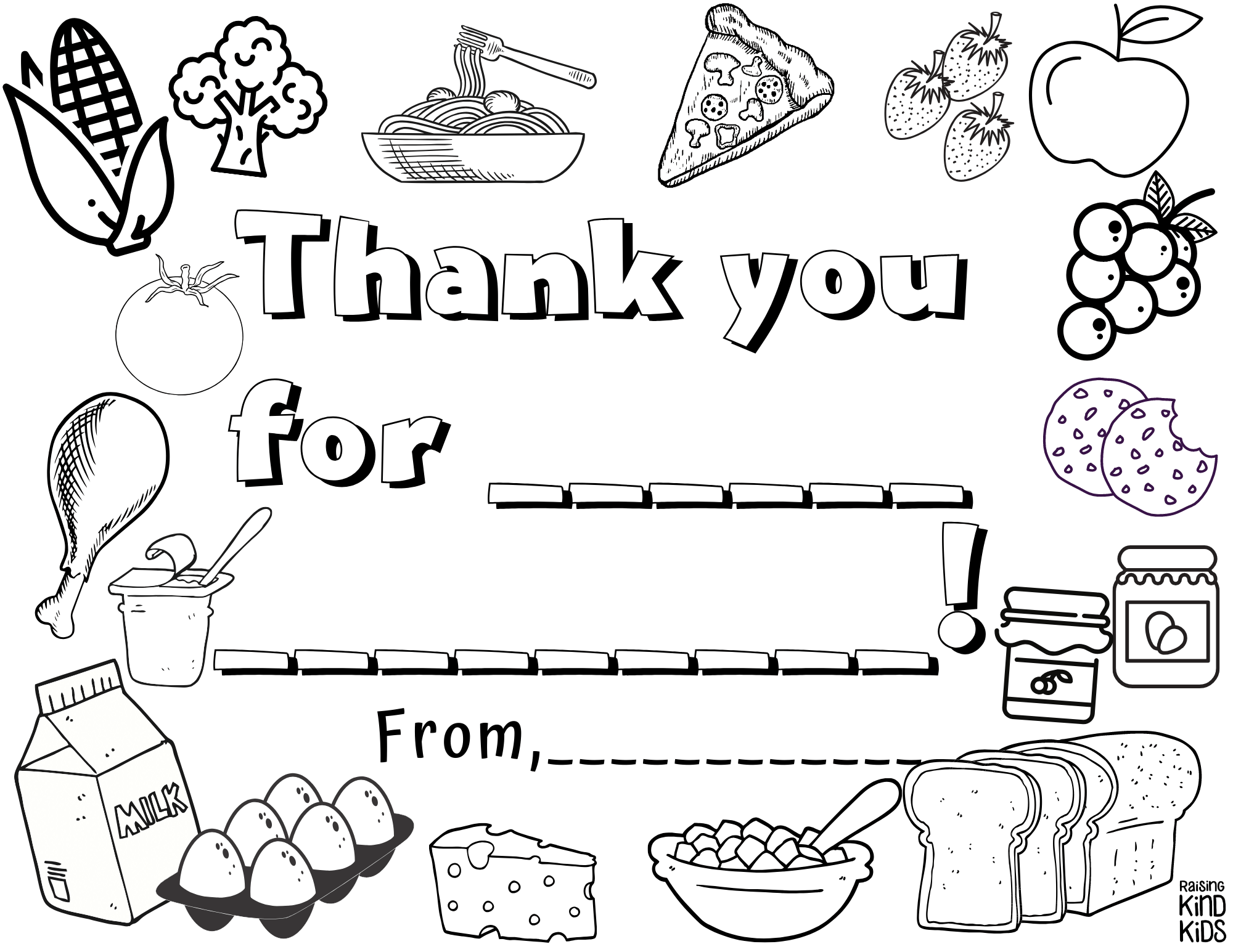 Thank You Coloring Page Free