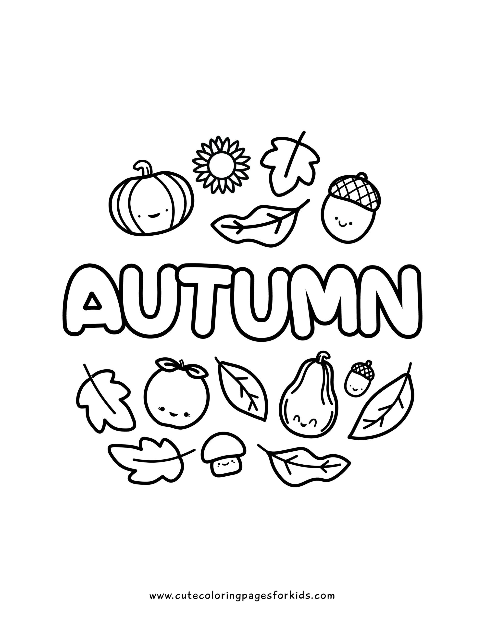 Fall Coloring Pages Cute Coloring Pages For Kids Worksheets Library