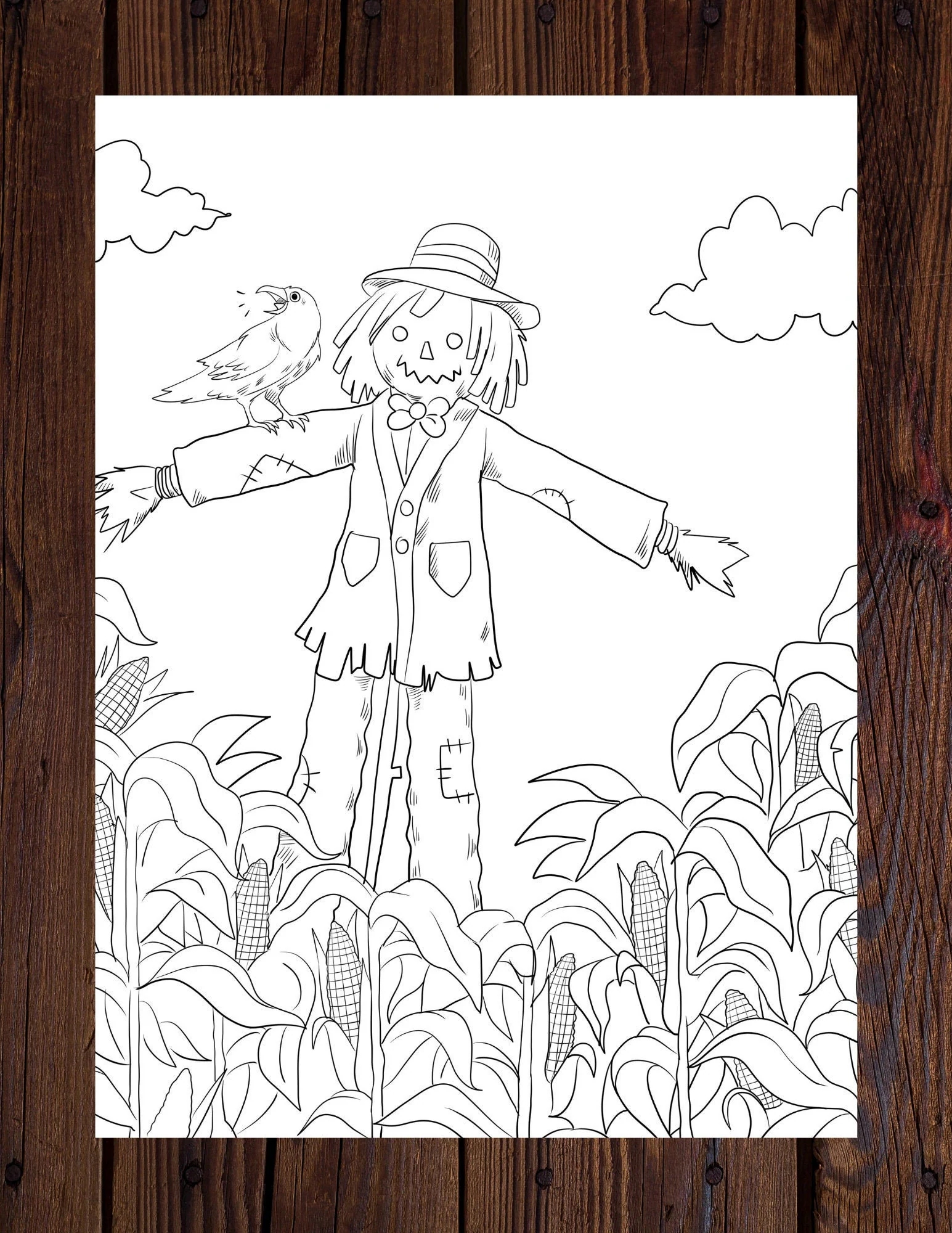 Farm Scarecrow Printable Adult Coloring Page From Manila Shine Farm Scarecrow Printable Adult Coloring Page From Manila Shine