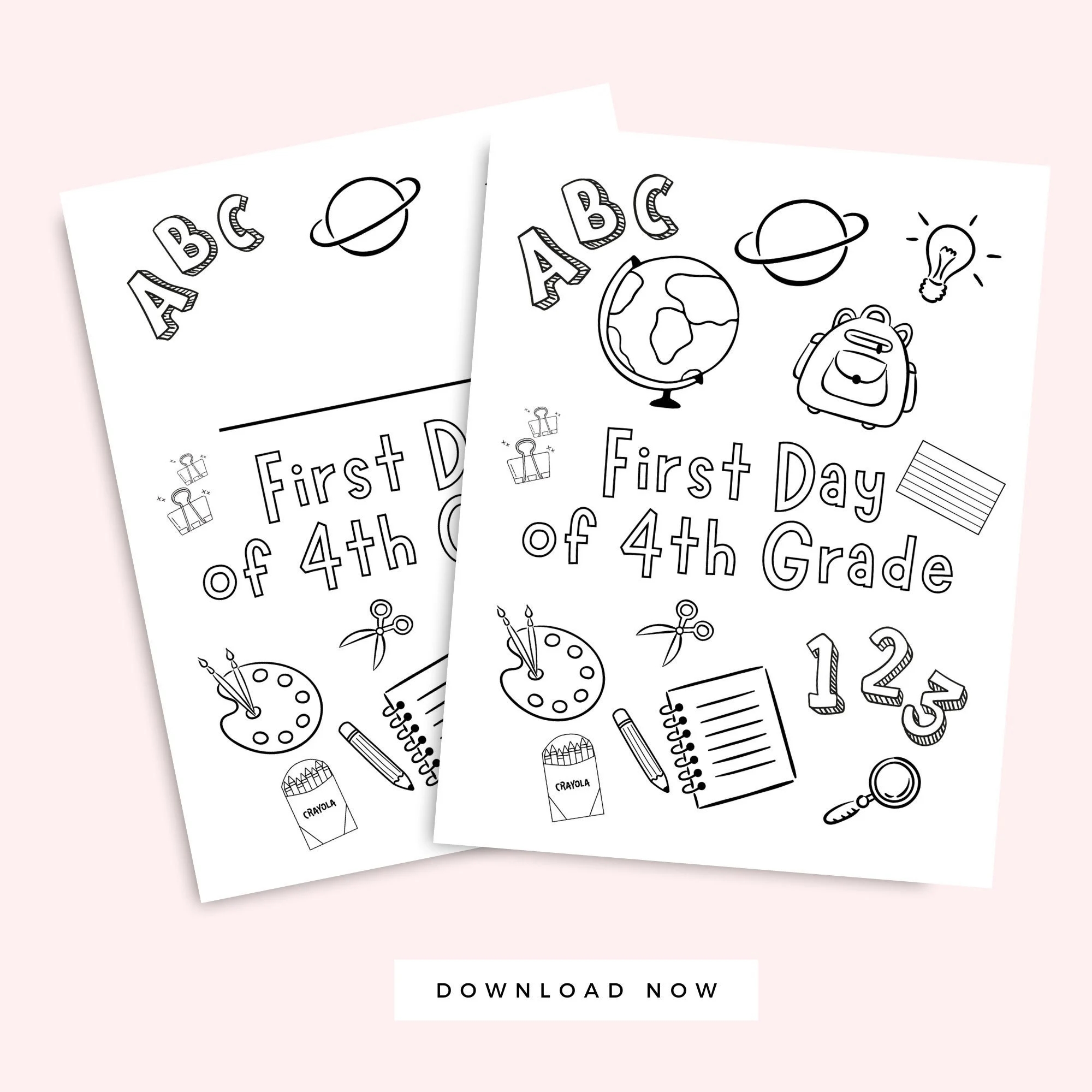 First Day Of 4th Grade Coloring Page Fourth Grade Back To School Activity Page Homeschool Printable Classroom Kid Activity 4th Grade Etsy