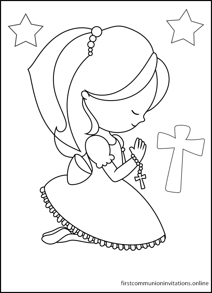 First Holy Communion Coloring Pages First Communion Invitations First Holy Communion Coloring Pages First Communion Invitations