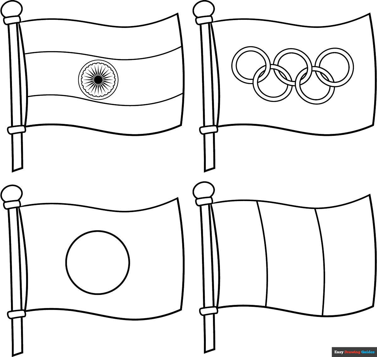 Flag Coloring Page Easy Drawing Guides Flag Coloring Page Easy Drawing Guides