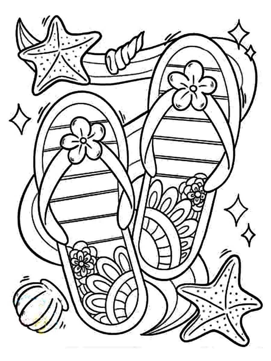 Flip Flop Coloring Pages Flip Flop Coloring Pages
