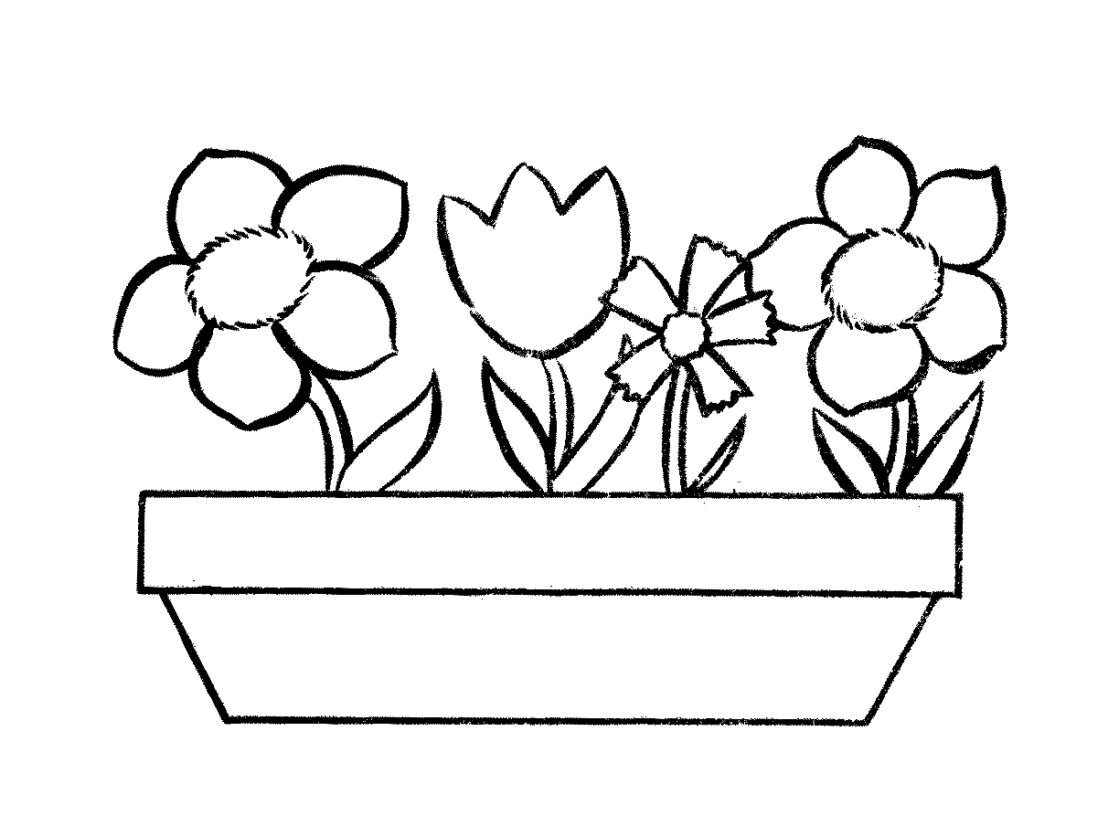 Flower Pot Coloring Pages Printable Coloring Pages FREE