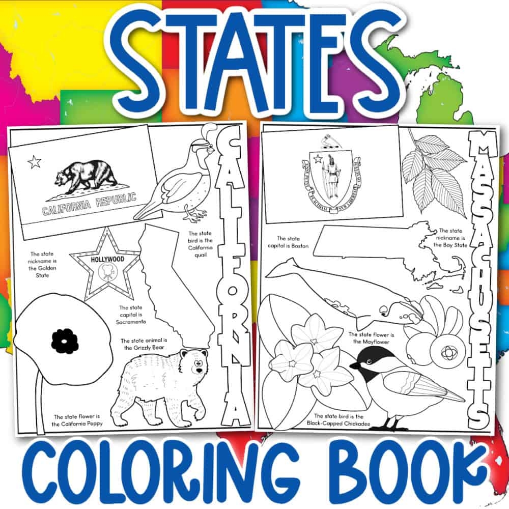 Free 50 States Coloring Book Printable PDF Free 50 States Coloring Book Printable PDF