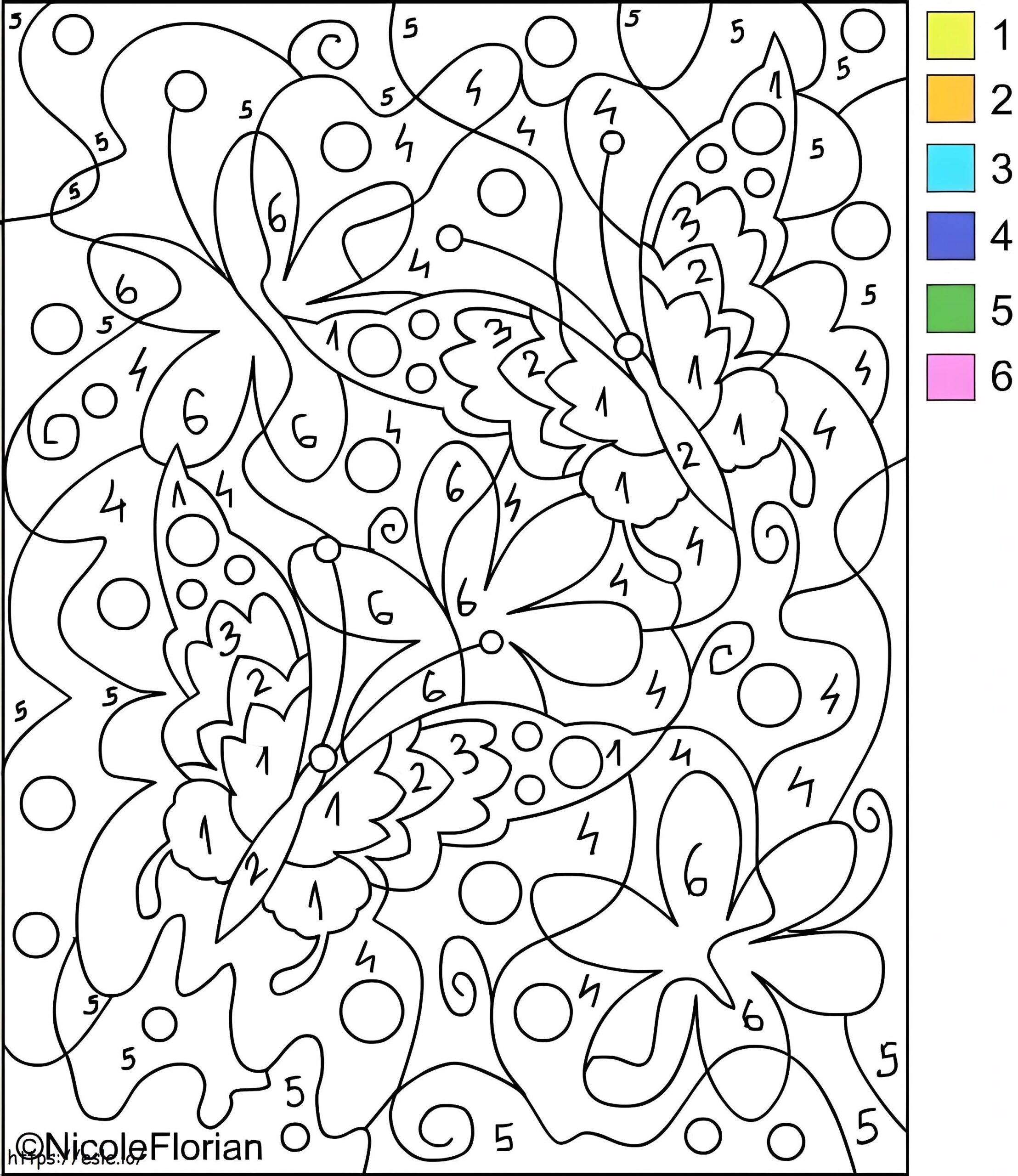 Free Advanced Color By Numbers Coloring Page