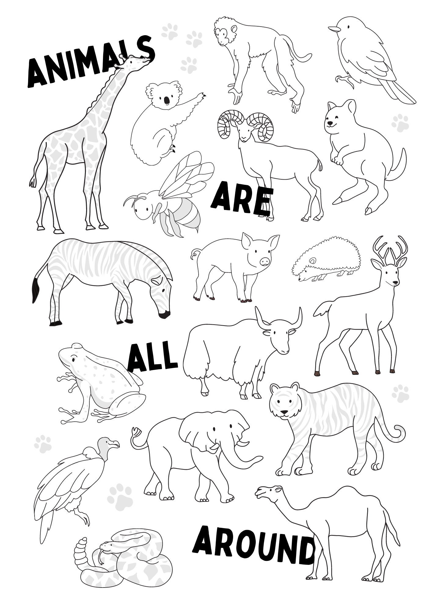 Printable Wild Animal Coloring Pages Printable Wild Animal Coloring Pages