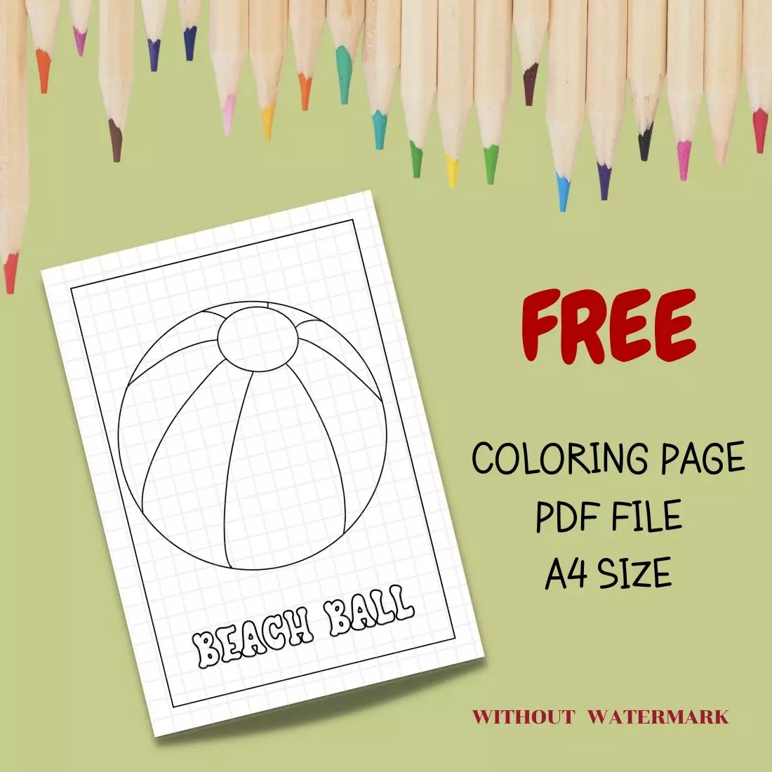 FREE BEACH BALL COLORING PAGE MasterBundles FREE BEACH BALL COLORING PAGE MasterBundles