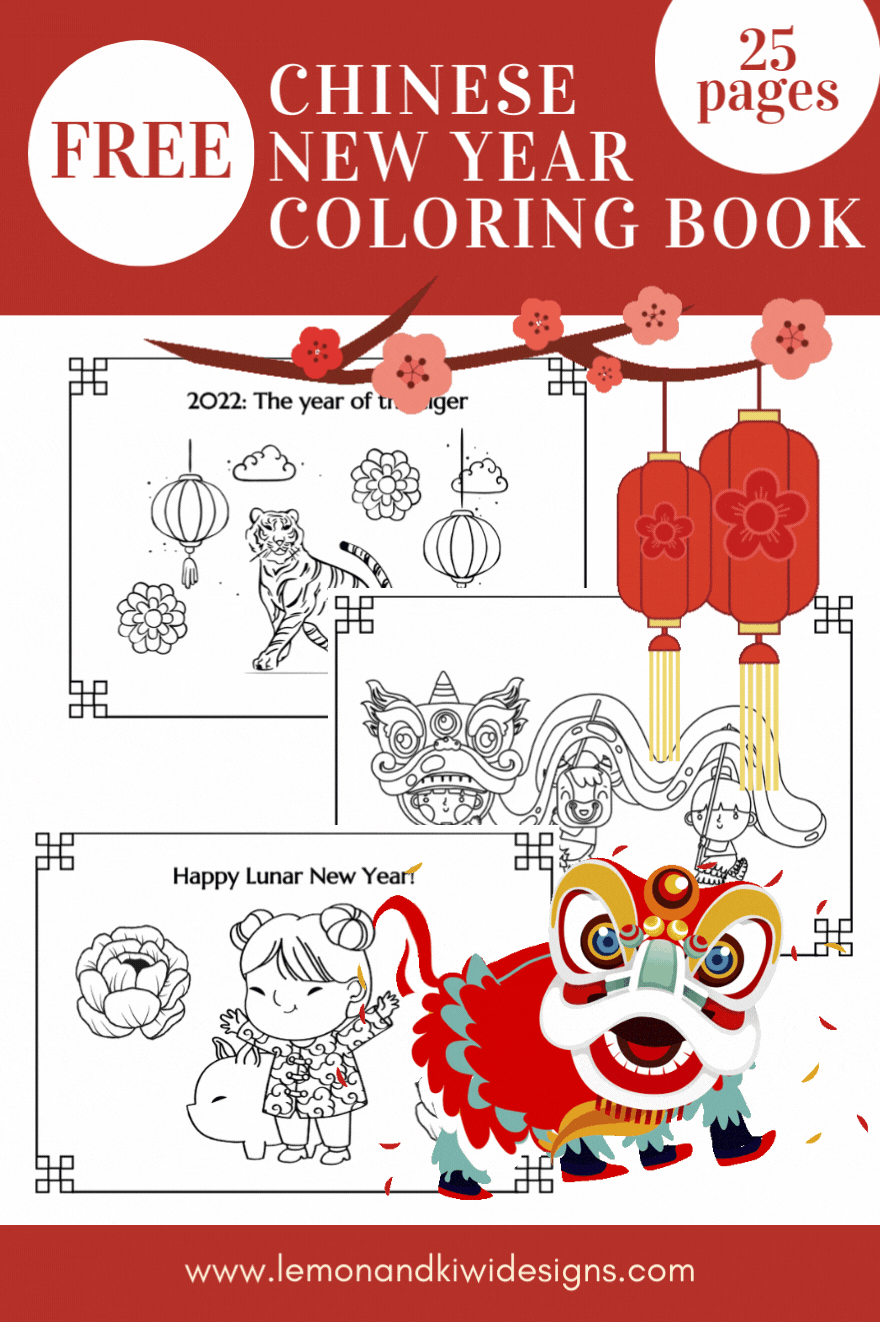 Free Chinese New Year Coloring Pages Lemon And Kiwi Designs