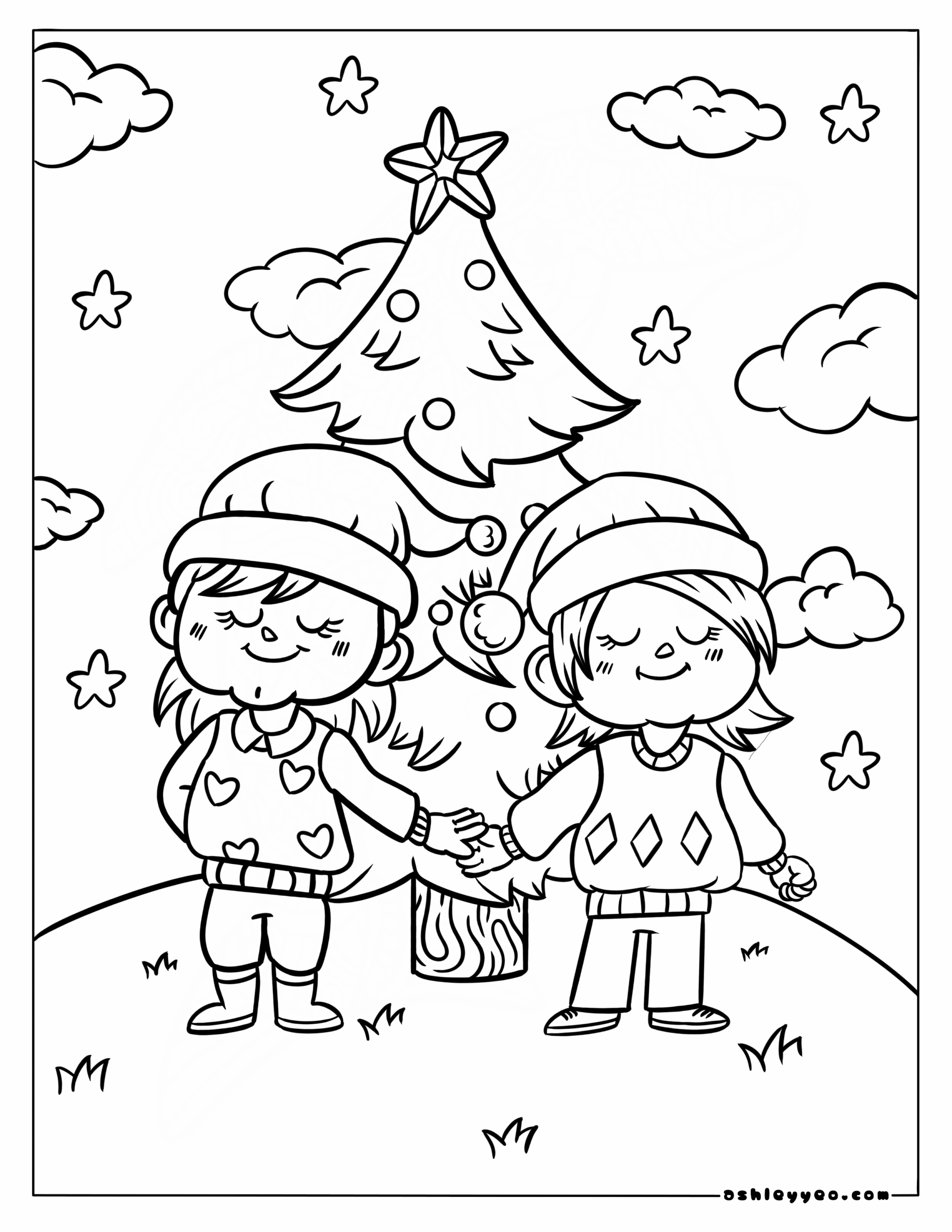 Free Christmas Coloring Pages For Kids And Adults Ashley Yeo