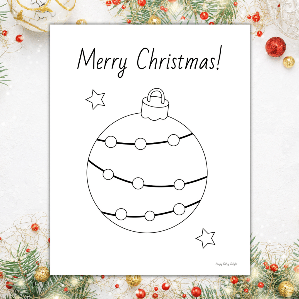 Free Christmas Ornament Coloring Pages For Kids Simply Full Of Delight