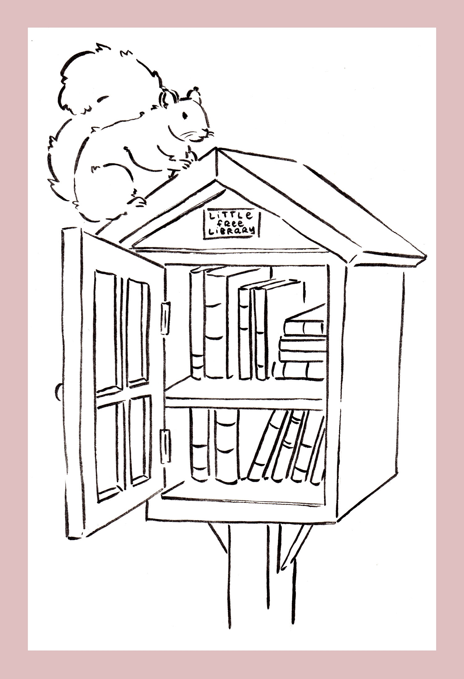 Free Colouring Page Little Free Library Natalie Czerwinski Illustration Free Colouring Page Little Free Library Natalie Czerwinski Illustration