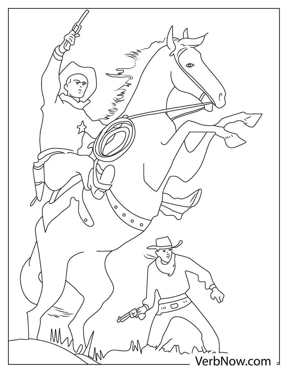 Free COWBOY Coloring Pages For Download Printable PDF 