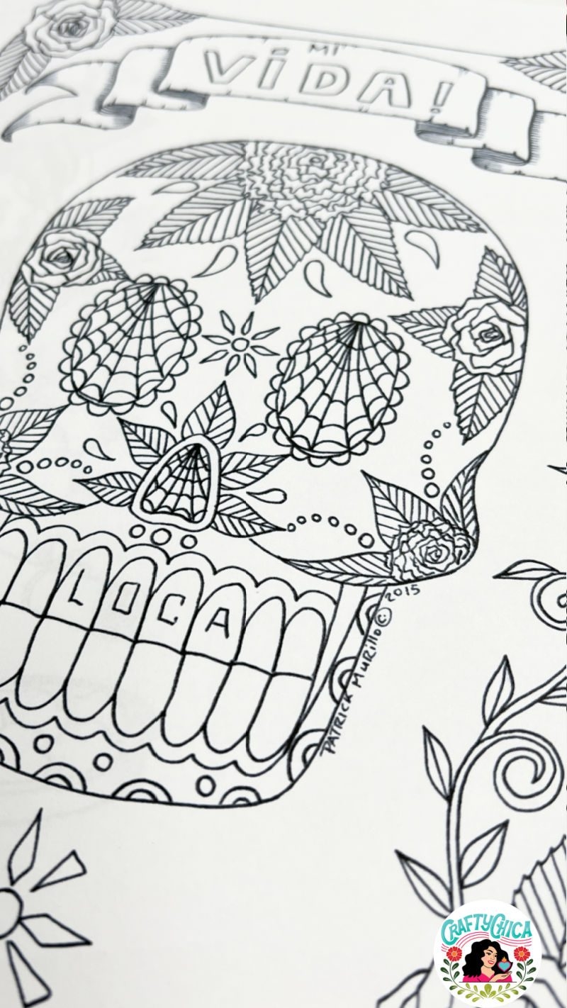 Day Of The Dead Coloring Pages Free