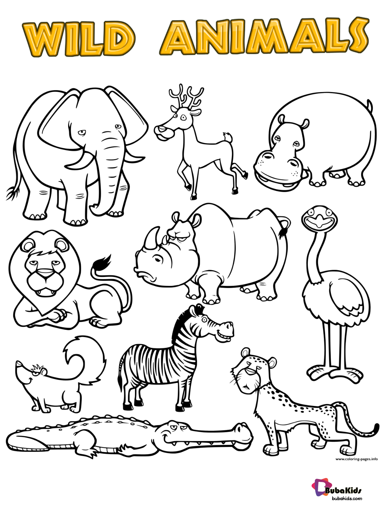 Animal Full Page Printable Coloring Pages