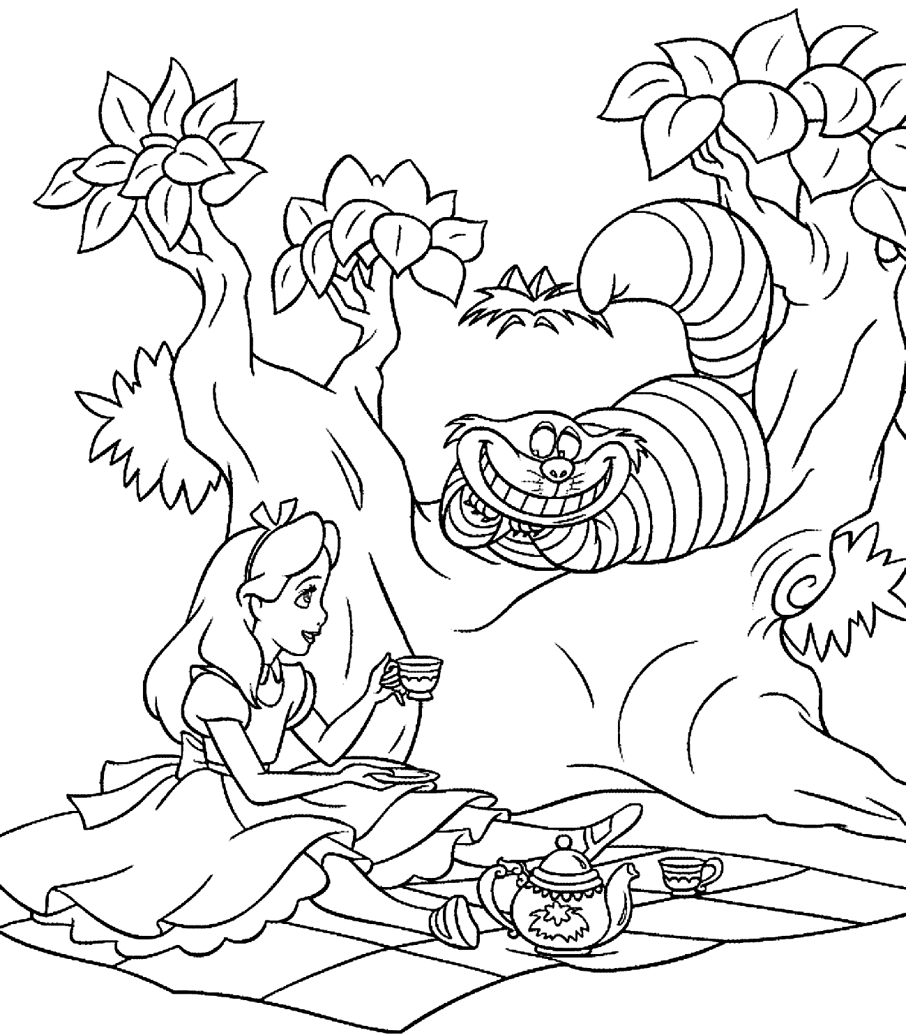 Alice In Wonderland Coloring Pages Free Alice In Wonderland Coloring Pages Free