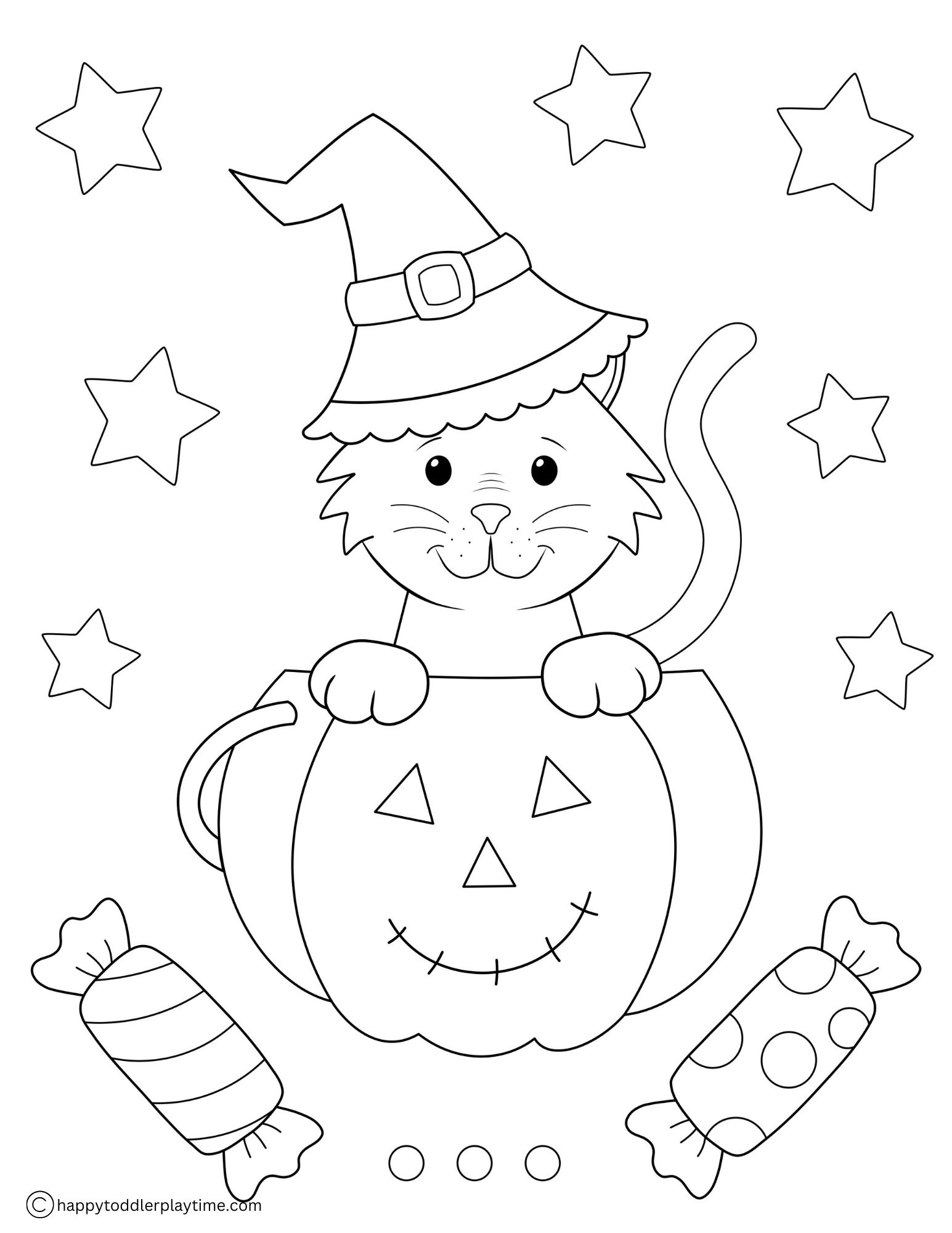 Free Halloween Cat Coloring Pages Happy Toddler Playtime