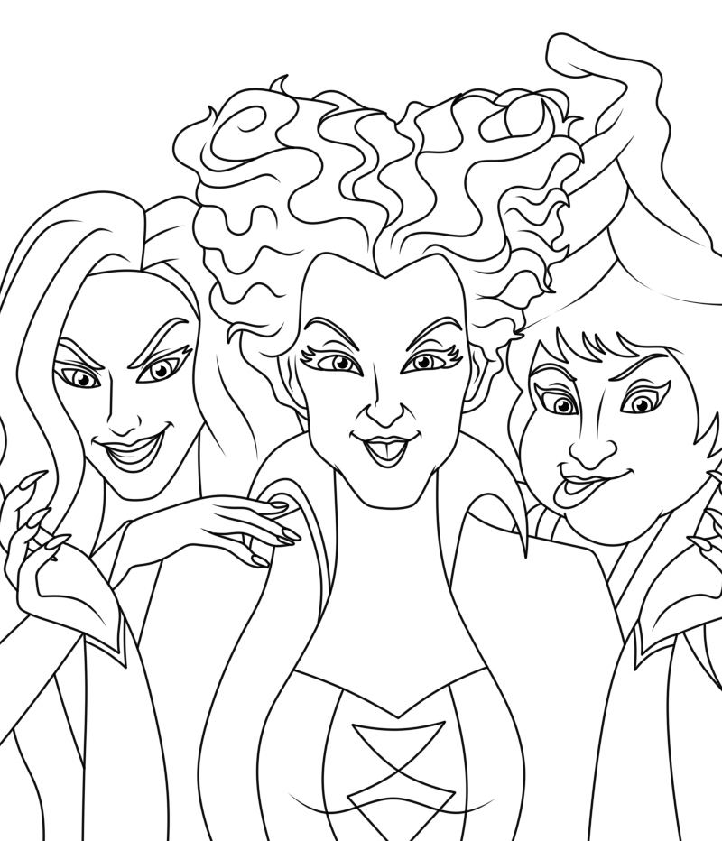 Free Hocus Pocus Coloring Page Printable Free Hocus Pocus Coloring Page Printable