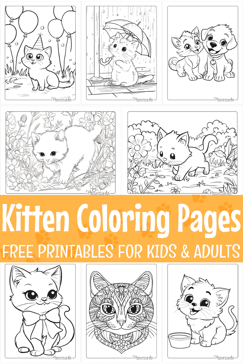 Free Kitten Coloring Pages For Kids U0026 Adults PDF Printables Free Kitten Coloring Pages For Kids U0026 Adults PDF Printables